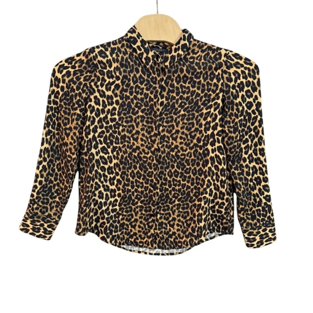 Scotch & Soda Maison Scotch Leopard Print Snap Button Blouse Atelier No 2 Large